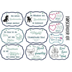 Stickserie - ITH Türschilder Hunde